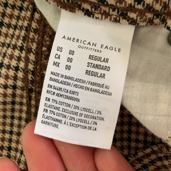 American Eagle Houndstooth Pants Dark/Light Academia Aesthetic - Picture 6 of 6